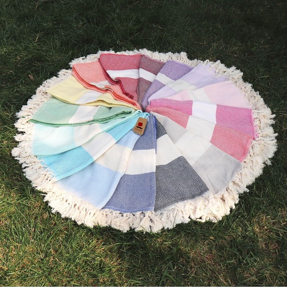 Turkish Towel Diamond Pattern Black - Picture 4 of 6